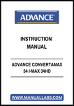 ADVANCE CONVERTAMAX 34 I-MAX 34HD INSTRUCTION MANUAL - PDF FILE