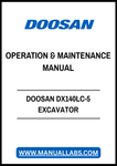 DOOSAN DX140LC-5 EXCAVATOR OPERATION & MAINTENANCE MANUAL - PDF FILE