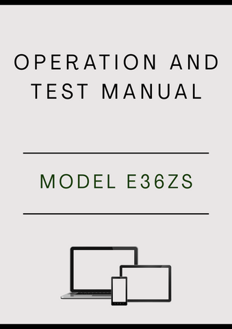 MODEL E36ZS COMPACT EXCAVATOR OPERATION AND TEST MANUAL - PDF