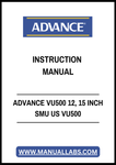ADVANCE VU500 12, 15 INCH SMU US VU500 INSTRUCTION MANUAL - PDF FILE