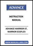 ADVANCE WARRIOR ST, WARRIOR ECOFLEX INSTRUCTION MANUAL - PDF FILE