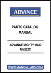 ADVANCE MIGHTY MAID MM122C PARTS CATALOG MANUAL - PDF FILE