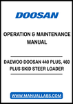 DAEWOO DOOSAN 440 PLUS, 460 PLUS SKID STEER LOADER OPERATION & MAINTENANCE MANUAL - PDF FILE