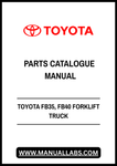TOYOTA FB35, FB40 FORKLIFT TRUCK PARTS CATALOGUE MANUAL - PDF FILE