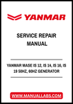 YANMAR MASE IS 12, IS 14, IS 16, IS 19 50HZ, 60HZ GENERATOR SERVICE REPAIR MANUAL - PDF FILE