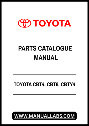 TOYOTA CBT4, CBT6, CBTY4 ELECTRIC POWERED TOWING TRACTOR PARTS CATALOGUE MANUAL - PDF FILE