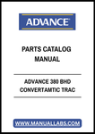 ADVANCE 380 BHD CONVERTAMTIC TRAC PARTS CATALOG MANUAL - PDF FILE