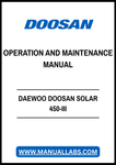 DAEWOO DOOSAN SOLAR 450-III OPERATION AND MAINTENANCE MANUAL - PDF FILE