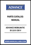 ADVANCE MOBILMATIC 20 115 & 230 V PARTS CATALOG MANUAL - PDF FILE