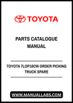 TOYOTA 7LOP10CW ORDER PICKING TRUCK SPARE PARTS CATALOGUE MANUAL - PDF FILE