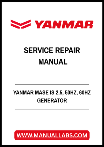 YANMAR MASE IS 2.5, 50HZ, 60HZ GENERATOR SERVICE REPAIR MANUAL - PDF FILE