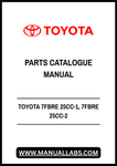TOYOTA 7FBRE 25CC-1, 7FBRE 25CC-2 REACH TRUCK SPARE PARTS CATALOGUE MANUAL - PDF FILE