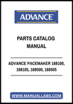ADVANCE PACEMAKER 168100, 168105, 168500, 168505 PARTS CATALOG MANUAL - PDF FILE