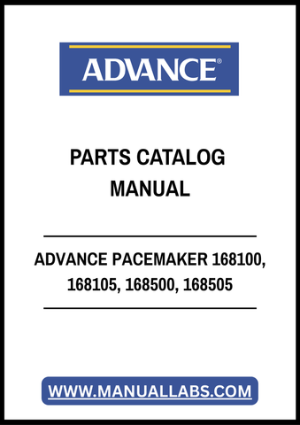 ADVANCE PACEMAKER 168100, 168105, 168500, 168505 PARTS CATALOG MANUAL - PDF FILE