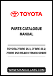 TOYOTA 7FBRE 25-1, 7FBRE 25-2, 7FBRE 25C REACH TRUCK SPARE PARTS CATALOGUE MANUAL - PDF FILE