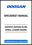 DAEWOO DOOSAN DL300 WHEEL LOADER ENGINE SPECSHEET MANUAL - PDF FILE