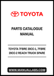TOYOTA 7FBRE 20CC-1, 7FBRE 20CC-2 REACH TRUCK SPARE PARTS CATALOGUE MANUAL - PDF FILE