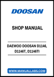 DAEWOO DOOSAN D1146, D1146T, D1146TI DIESEL ENGINE SHOP MANUAL - PDF FILE