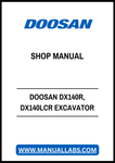 DOOSAN DX140R, DX140LCR EXCAVATOR SHOP MANUAL - PDF FILE