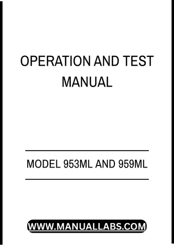 MODEL 953ML AND 959ML SHOVEL LOGGER OPERATION AND TEST MANUAL - PDF