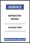ADVANCE ET600 INSTRUCTION MANUAL - PDF FILE
