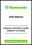 KAWASAKI 115ZII WHEEL LOADER CUMMIN KT-19-C ENGINE SHOP MANUAL - PDF FILE