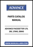 ADVANCE PACESETTER 170, 200, 170HD, 200HD PARTS CATALOG MANUAL - PDF FILE