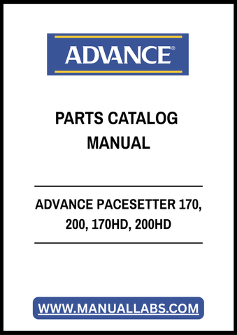 ADVANCE PACESETTER 170, 200, 170HD, 200HD PARTS CATALOG MANUAL - PDF FILE