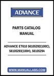 ADVANCE ET610 56105292(100C), 56105293(100H), 56105294 PARTS CATALOG MANUAL - PDF FILE