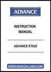 ADVANCE ET610 INSTRUCTION MANUAL - PDF FILE