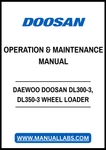 DAEWOO DOOSAN DL300-3, DL350-3 WHEEL LOADER OPERATION & MAINTENANCE MANUAL - PDF FILE