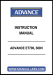 ADVANCE ET700, 500H INSTRUCTION MANUAL - PDF FILE