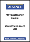 ADVANCE WHIRLAMATIC VS20 PARTS CATALOGUE MANUAL - PDF FILE