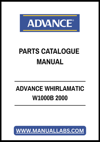ADVANCE WHIRLAMATIC W1000B 2000 PARTS CATALOGUE MANUAL - PDF FILE