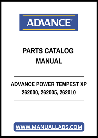 ADVANCE POWER TEMPEST XP 262000, 262005, 262010 PARTS CATALOG MANUAL - PDF FILE