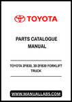 TOYOTA 2FB30, 30-2FB30 FORKLIFT TRUCK PARTS CATALOGUE MANUAL - PDF FILE