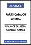 ADVANCE 56104000, 56104001, SC1500 PARTS CATALOG MANUAL – PDF FILE