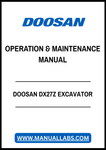 DOOSAN DX27Z EXCAVATOR OPERATION & MAINTENANCE MANUAL - PDF FILE