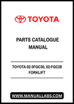 TOYOTA 02-3FGC30, 02-FGC28 FORKLIFT TRUCK PARTS CATALOGUE MANUAL - PDF FILE