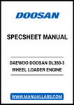 DAEWOO DOOSAN DL350-3 WHEEL LOADER ENGINE SPECSHEET MANUAL - PDF FILE