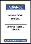 ADVANCE FM810 ST, FM810 XP INSTRUCTION MANUAL - PDF FILE