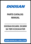 DOOSAN DX140W, DX160W SA TIER II EXCAVATOR PARTS CATALOG MANUAL - PDF FILE