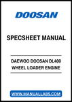 DAEWOO DOOSAN DL400 WHEEL LOADER ENGINE SPECSHEET MANUAL - PDF FILE