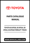 TOYOTA 02-3FD10, 02-3FD14, 02-3FD15, 02-3FD18 FORKLIFT TRUCK PARTS CATALOGUE MANUAL - PDF FILE
