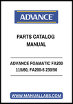 ADVANCE FOAMATIC FA200 115/60, FA200-5 230/50 PARTS CATALOG MANUAL - PDF FILE