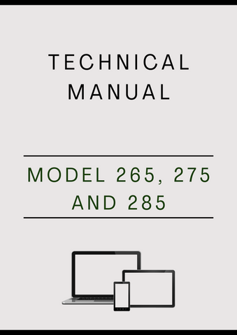 MODEL 265, 275 AND 285 ROTARY DISK MOWER TECHNICAL MANUAL - PDF