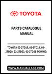 TOYOTA 02-2TD15, 02-2TD18, 02-2TD20, 02-2TD23, 02-2TD25 TOWING TRACTOR PARTS CATALOGUE MANUAL - PDF FILE