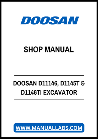 DOOSAN D11146, D1145T & D1146TI EXCAVATOR DIESEL ENGINE SHOP MANUAL - PDF FILE