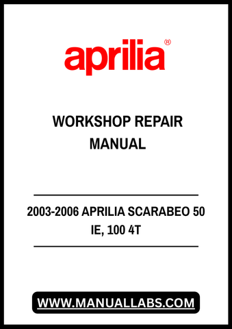 2003-2006 APRILIA SCARABEO 50 IE, 100 4T WORKSHOP REPAIR MANUAL - PDF FILE