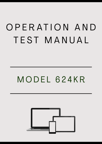 MODEL 624KR 4WD LOADER OPERATION AND TEST MANUAL - PDF